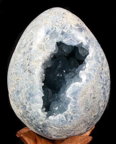 Blue Crystal Filled Celestine (Celestite) Egg - Madagascar #41715